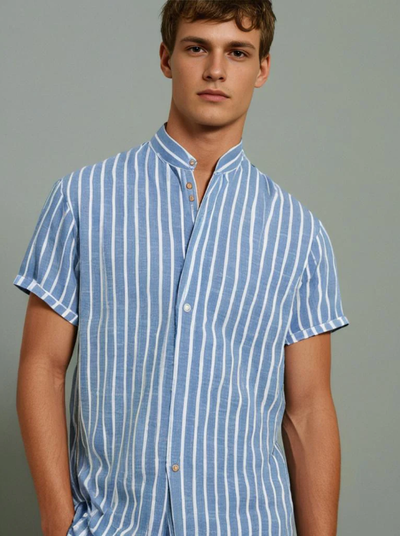 yarn-dyed striped shirt